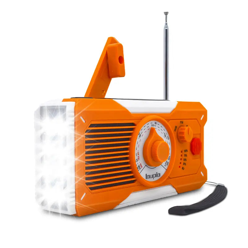 18500Mwh Emergency Weather Radio，Noaa/Am/Fm & LED Flashlight, Hand Crank/Solar/Usb Charging, Loud SOS Alarm Rechargeable Radio Weather Radio Portable Noaa Crank Charger Battery Cable Multifuncional M Outdoor Survival