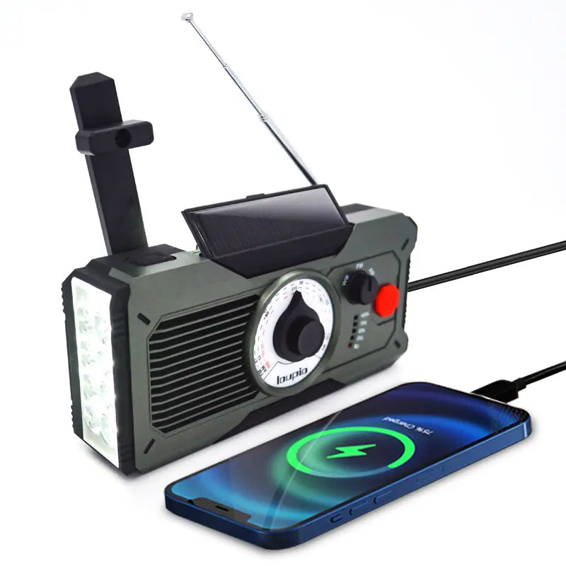 18500Mwh Emergency Weather Radio，Noaa/Am/Fm & LED Flashlight, Hand Crank/Solar/Usb Charging, Loud SOS Alarm Rechargeable Radio Weather Radio Portable Noaa Crank Charger Battery Cable Multifuncional M Outdoor Survival