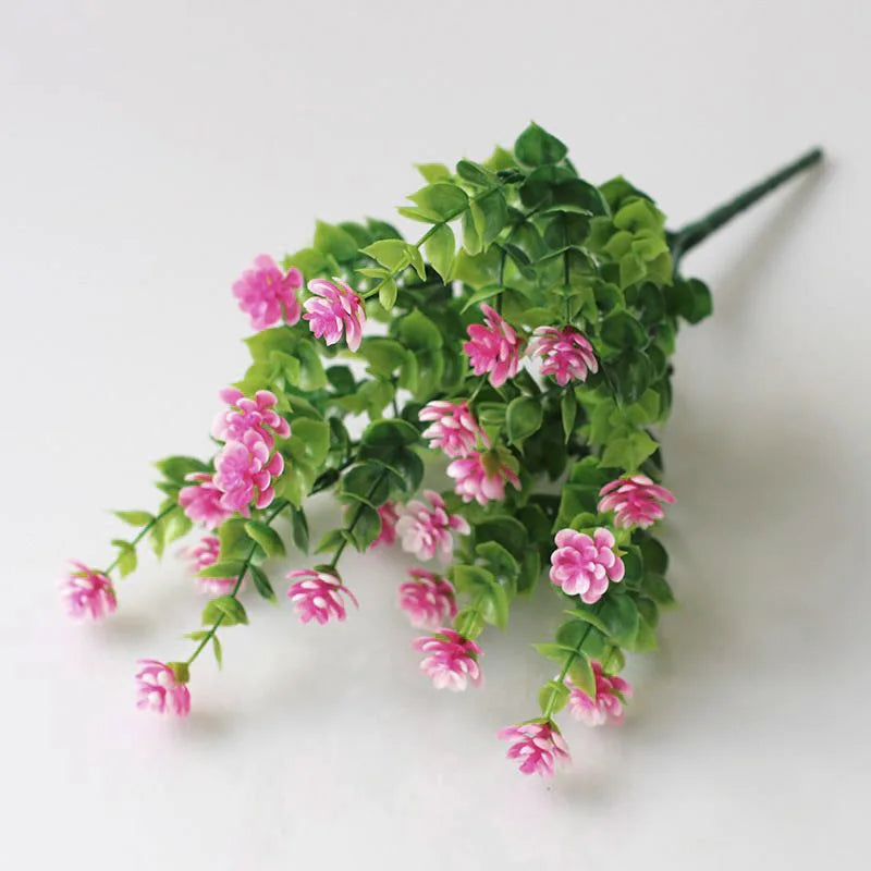 1 Bundle Artificial Flowers Outdoor UV Resistant Shrubs Plants Fake Home Garden Outdoor Ceremony Wedding Arch Floral Decoration