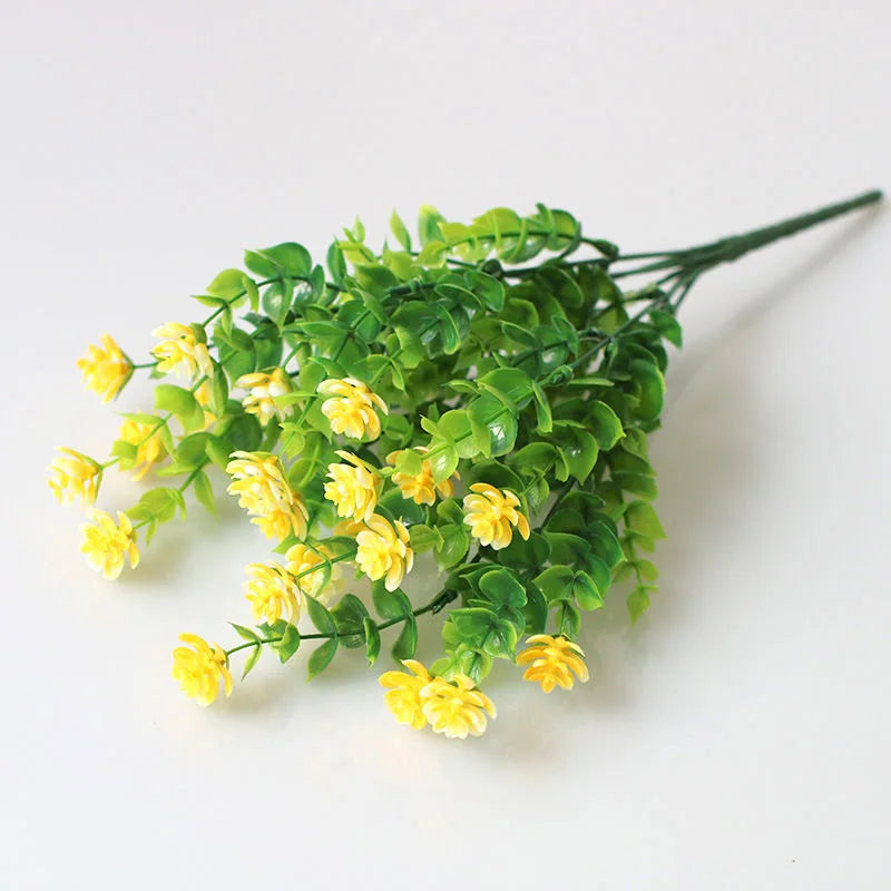 1 Bundle Artificial Flowers Outdoor UV Resistant Shrubs Plants Fake Home Garden Outdoor Ceremony Wedding Arch Floral Decoration