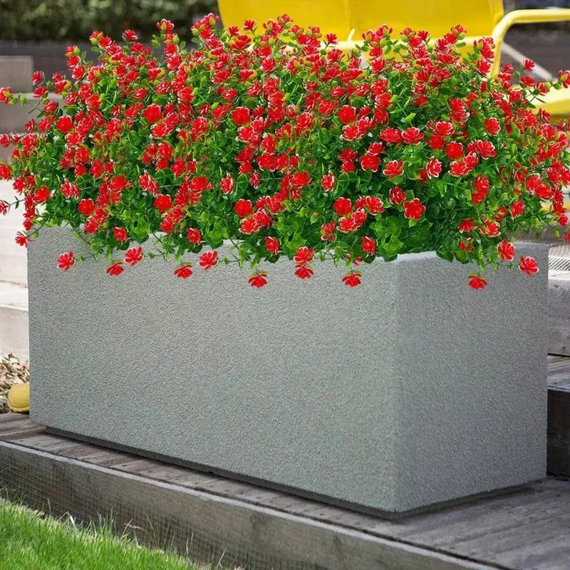 1 Bundle Artificial Flowers Outdoor UV Resistant Shrubs Plants Fake Home Garden Outdoor Ceremony Wedding Arch Floral Decoration