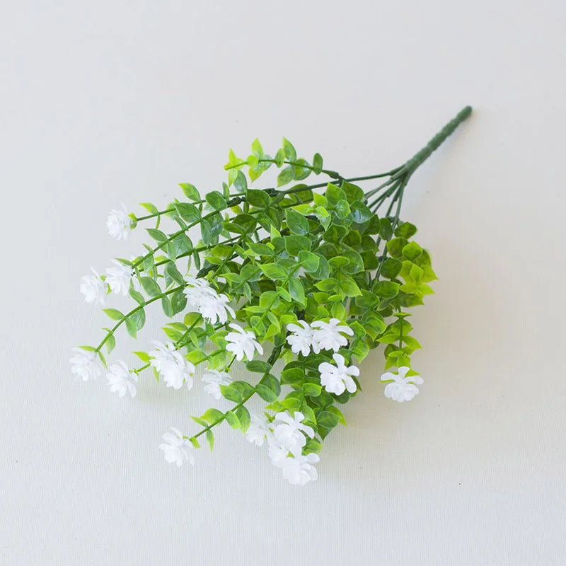 1 Bundle Artificial Flowers Outdoor UV Resistant Shrubs Plants Fake Home Garden Outdoor Ceremony Wedding Arch Floral Decoration
