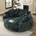 81" round Sofa Bed Big Bean Bag round Chaise Lounge Oversized round Couch Boneless Reading Chair Fluffy Plush Chenille Large Chaise Chair for Living Room, Bedroom, Apartment, Green