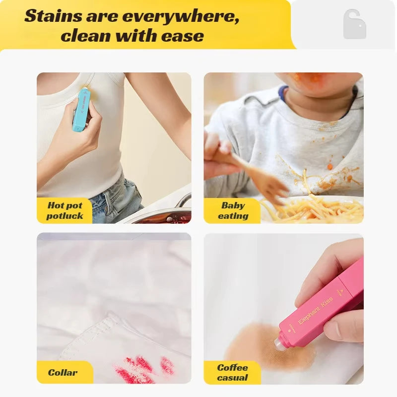 No-Wash Portable Stain Remover Pen Portable Travel-Friendly Works on Food & Drink Stains Multipurpose Bleach Pen
