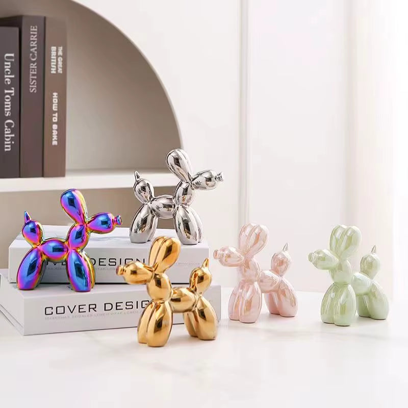 Ceramics Balloon Dog Sculpture Home Decor Room Decoration Accessories Office Nordic Animal Decorative Sculptures Figurinesneedoh