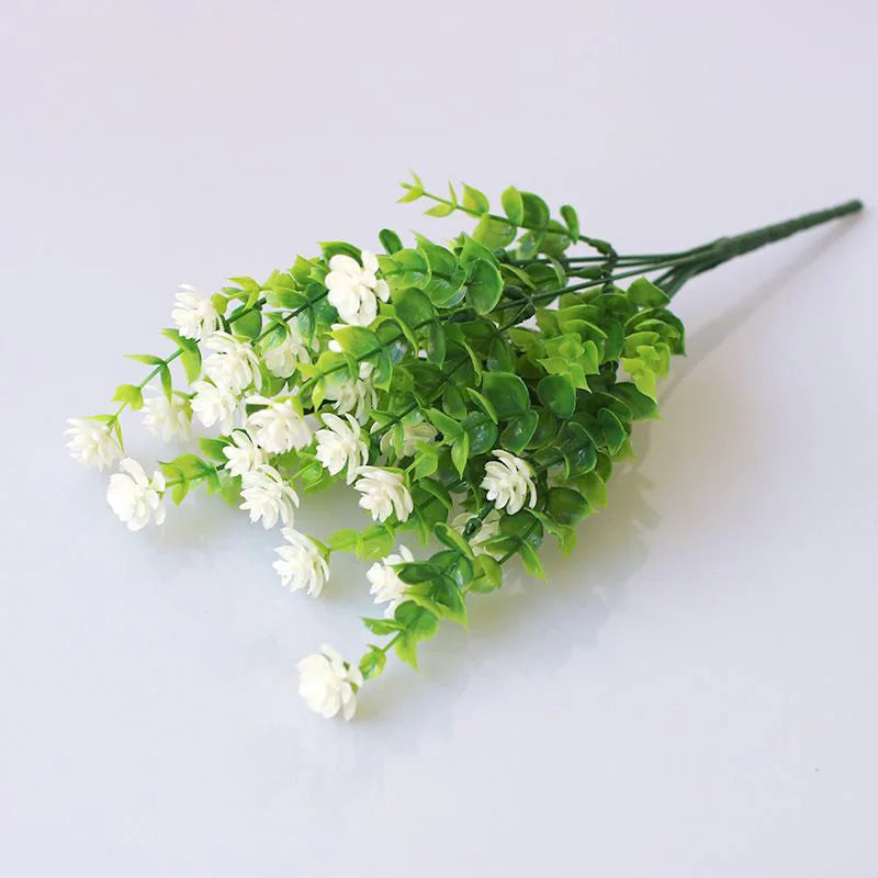 1 Bundle Artificial Flowers Outdoor UV Resistant Shrubs Plants Fake Home Garden Outdoor Ceremony Wedding Arch Floral Decoration
