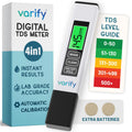 VARIFY 4-In-1 TDS Meter Digital Water Tester for Drinking Water Accurate 0-9990 PPM EC & Temp Readings Ideal for RO Systems Aquariums Pools Portable & Travel-Friendly Halloween Sales Outdoorfun