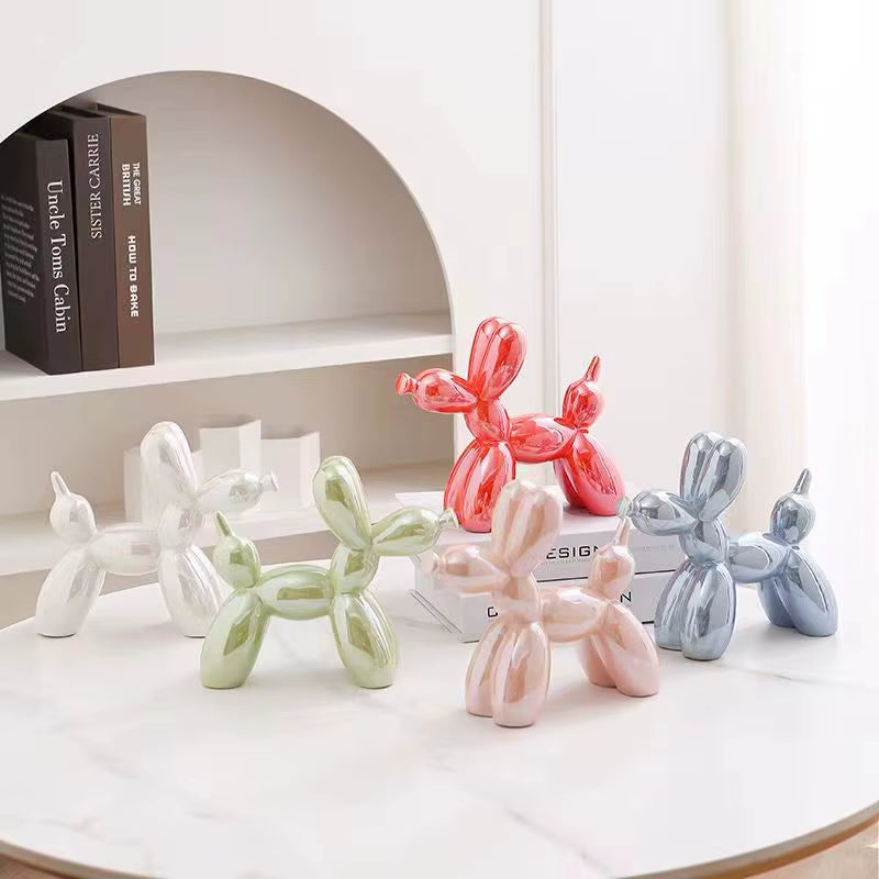 Ceramics Balloon Dog Sculpture Home Decor Room Decoration Accessories Office Nordic Animal Decorative Sculptures Figurinesneedoh