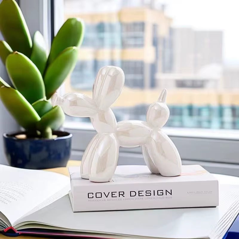 Ceramics Balloon Dog Sculpture Home Decor Room Decoration Accessories Office Nordic Animal Decorative Sculptures Figurinesneedoh