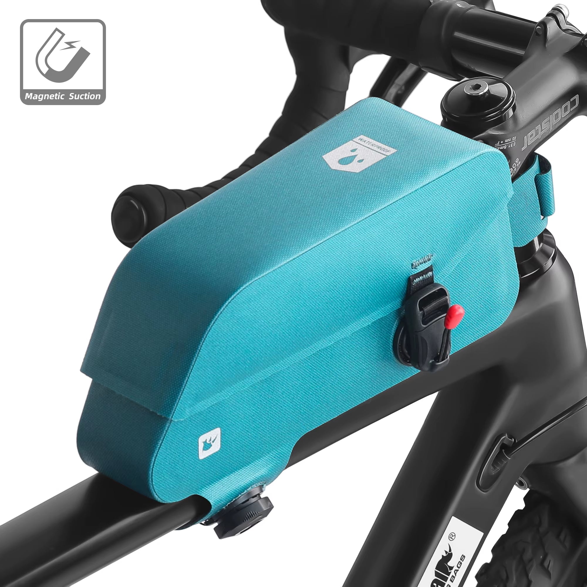 Bicycle Waterproof Bag Cycling Top Front Tube Frame Bag Magnetic Closure and Knob Locking System for MTB Road Bike