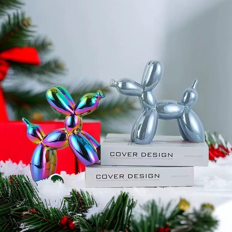 Ceramics Balloon Dog Sculpture Home Decor Room Decoration Accessories Office Nordic Animal Decorative Sculptures Figurinesneedoh