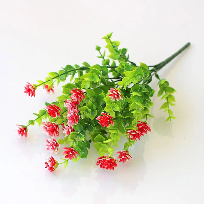 1 Bundle Artificial Flowers Outdoor UV Resistant Shrubs Plants Fake Home Garden Outdoor Ceremony Wedding Arch Floral Decoration