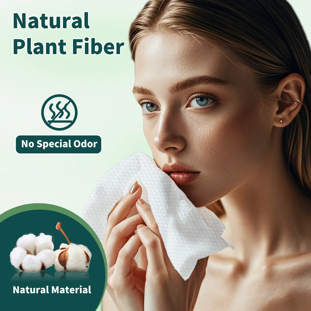 [Buy 3 Get 3 Free] Ecokiin Premium Disposable Face Towels - 80CT Each 8.6"*7.8" Extra Thick Super Absorbent Biodegradable Fragrance-Free for Sensitive Skin Makeup Removal