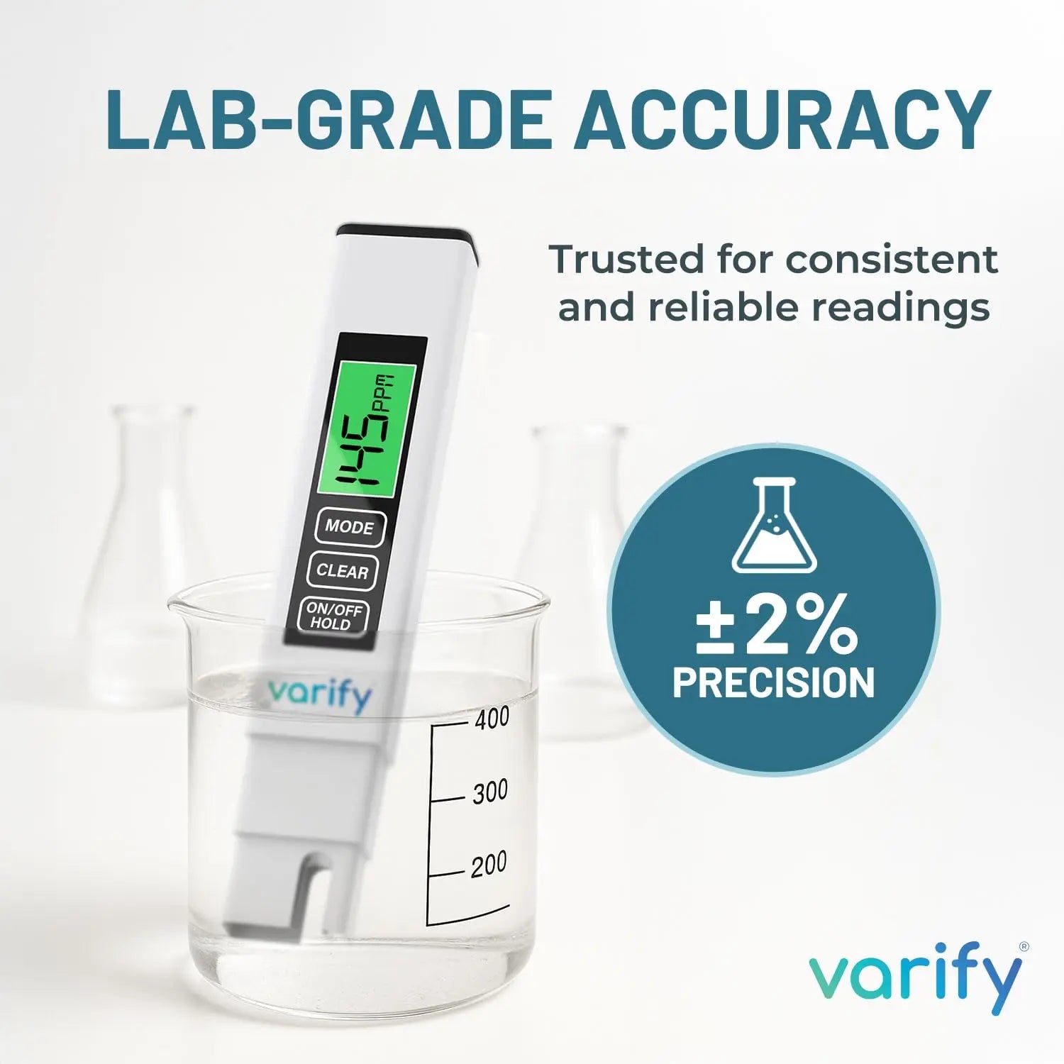 VARIFY 4-In-1 TDS Meter Digital Water Tester for Drinking Water Accurate 0-9990 PPM EC & Temp Readings Ideal for RO Systems Aquariums Pools Portable & Travel-Friendly Halloween Sales Outdoorfun