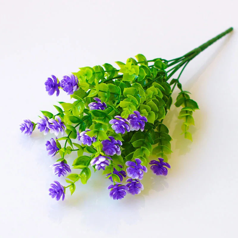 1 Bundle Artificial Flowers Outdoor UV Resistant Shrubs Plants Fake Home Garden Outdoor Ceremony Wedding Arch Floral Decoration