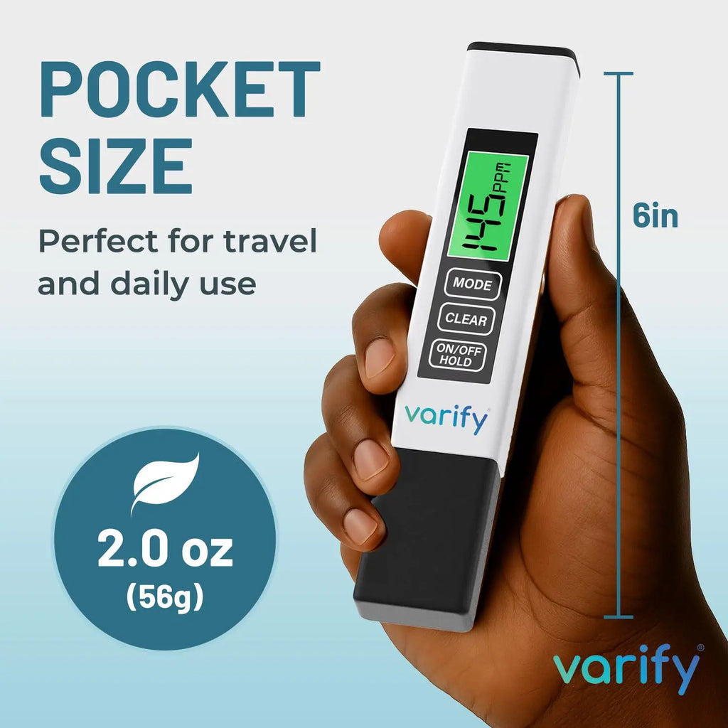 VARIFY 4-In-1 TDS Meter Digital Water Tester for Drinking Water Accurate 0-9990 PPM EC & Temp Readings Ideal for RO Systems Aquariums Pools Portable & Travel-Friendly Halloween Sales Outdoorfun