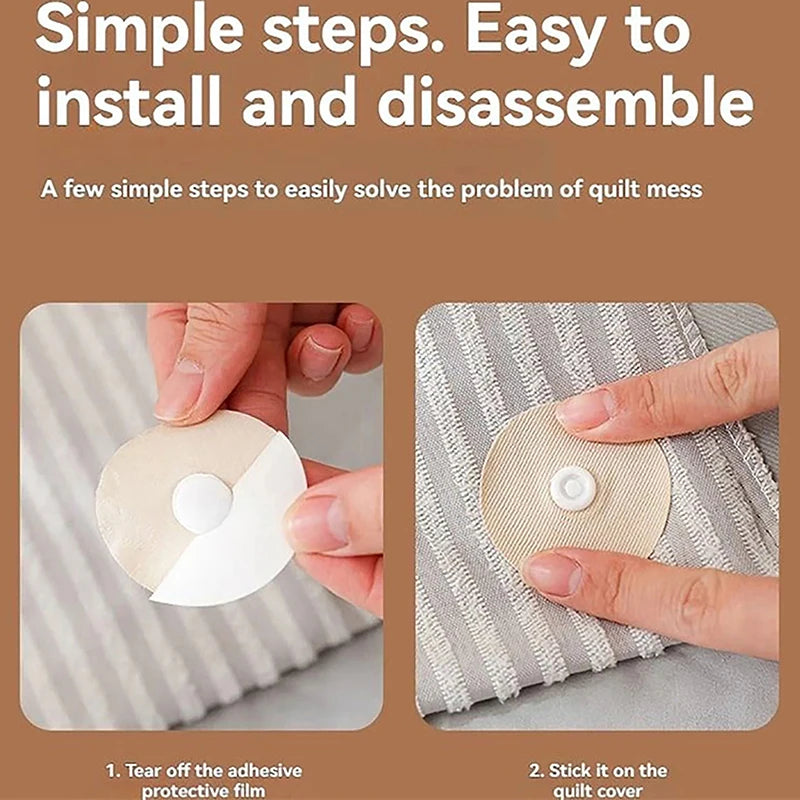 1/4/6/10Pairs Duvet Snaps round Non-Iron on and Needleless Duvet Clips Prevents Duvets from Shifting in the Quilt Cover