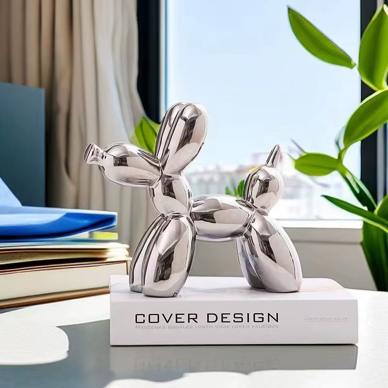 Ceramics Balloon Dog Sculpture Home Decor Room Decoration Accessories Office Nordic Animal Decorative Sculptures Figurinesneedoh