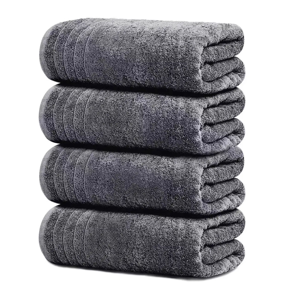 Tens Towels Pack of 2 Extra Large Bath Towels 30 X 60 Inches, 100% Cotton, Larger & Lighter Weight, Quicker to Dry, Super Soft and Absorbent, Perfect for Bathroom, Black