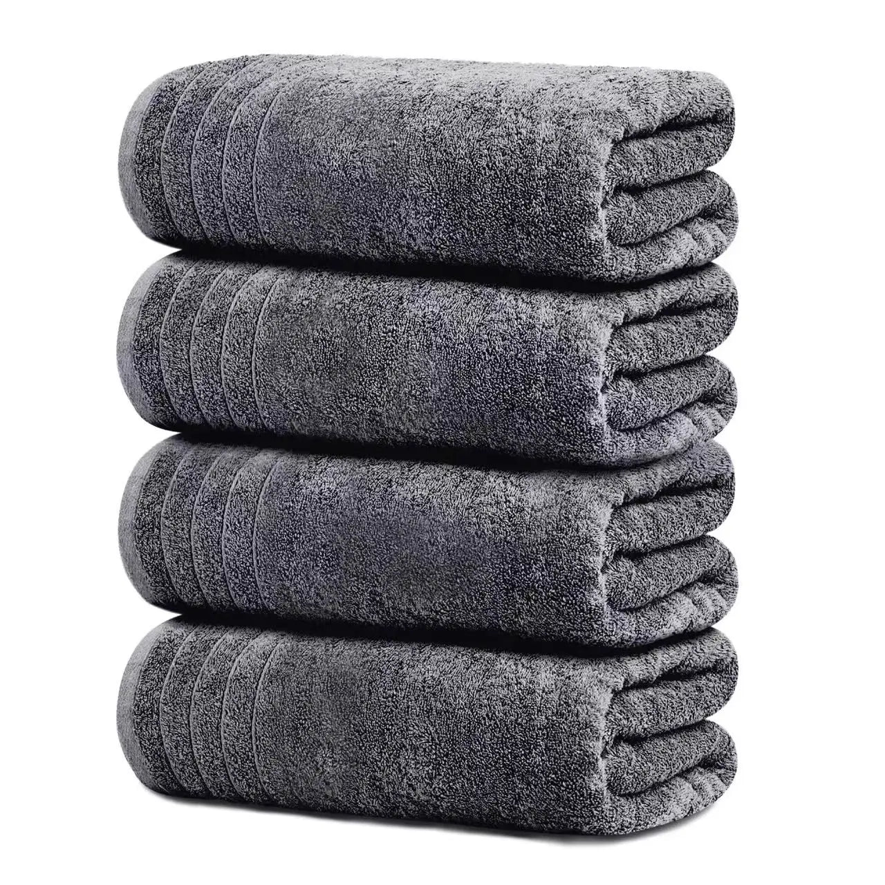 Tens Towels Pack of 2 Extra Large Bath Towels 30 X 60 Inches, 100% Cotton, Larger & Lighter Weight, Quicker to Dry, Super Soft and Absorbent, Perfect for Bathroom, Black