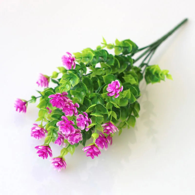 1 Bundle Artificial Flowers Outdoor UV Resistant Shrubs Plants Fake Home Garden Outdoor Ceremony Wedding Arch Floral Decoration