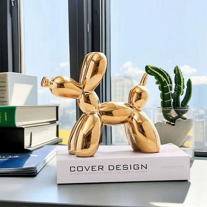 Ceramics Balloon Dog Sculpture Home Decor Room Decoration Accessories Office Nordic Animal Decorative Sculptures Figurinesneedoh